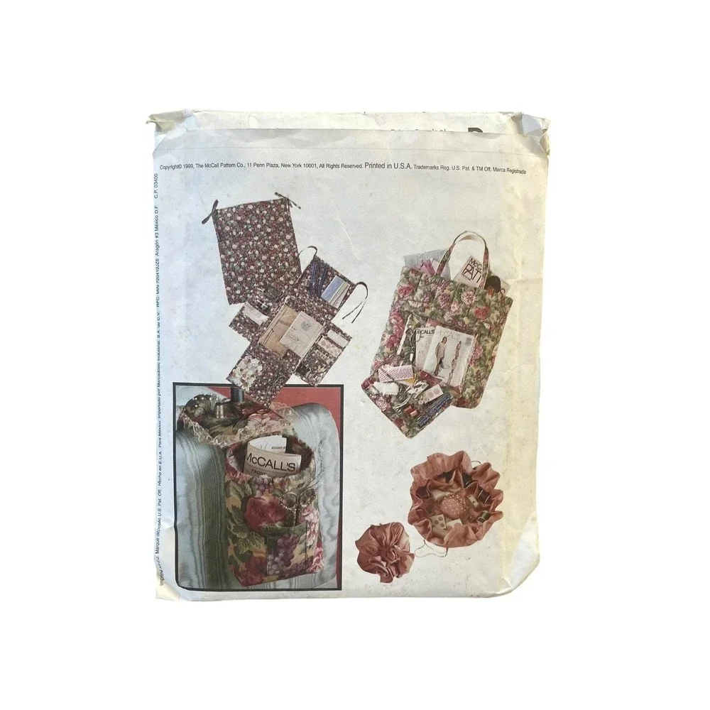 McCall's Crafts 2452 Sewing Organizers Pin Cushions‎ Pouches Bags Vintage 90s